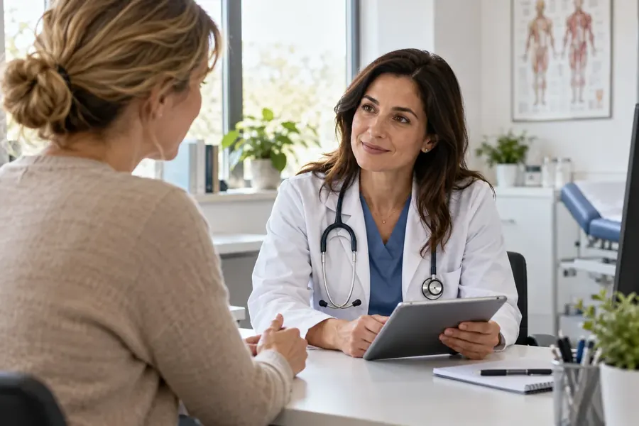 Consulta médica con una paciente