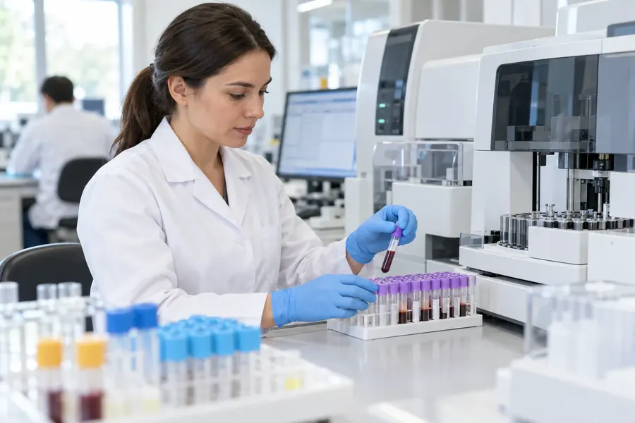 Análisis de muestras en laboratorio clínico